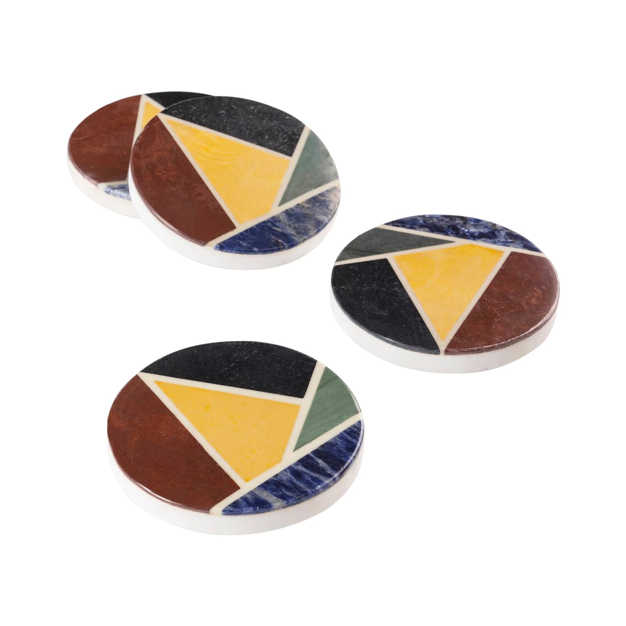 Gauri Kohli: Bennett Marble Coasters, Set of 4 - Image 5