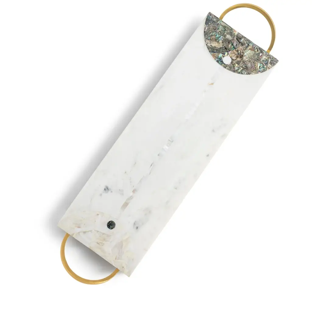 Gauri Kohli: Volga Marble Cheese Board - 18.0" x 6.0" - Image 4