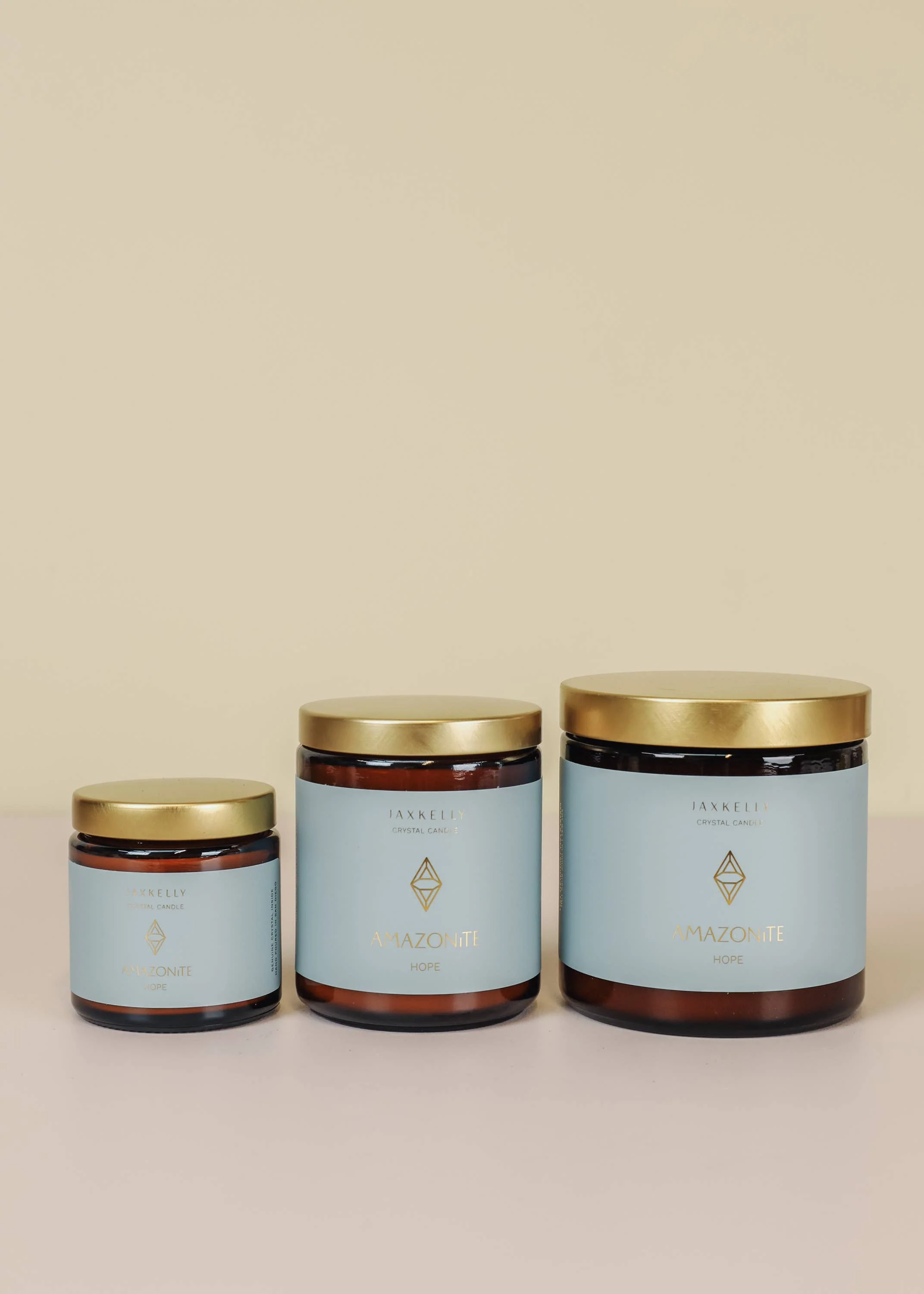 JaxKelly: 4oz Amber Crystal Candles - Amazonite - Hope - Image 3