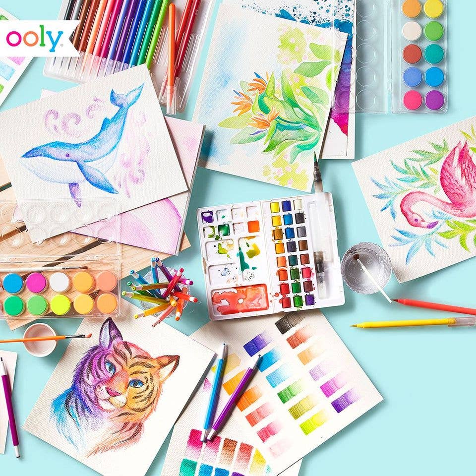 OOLY: Chroma Blends Watercolor Brush Markers- Set of 18 - Image 4