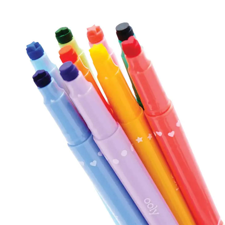 OOLY: Confetti Stamp Double-Ended Markers - Set of 9 - Image 3