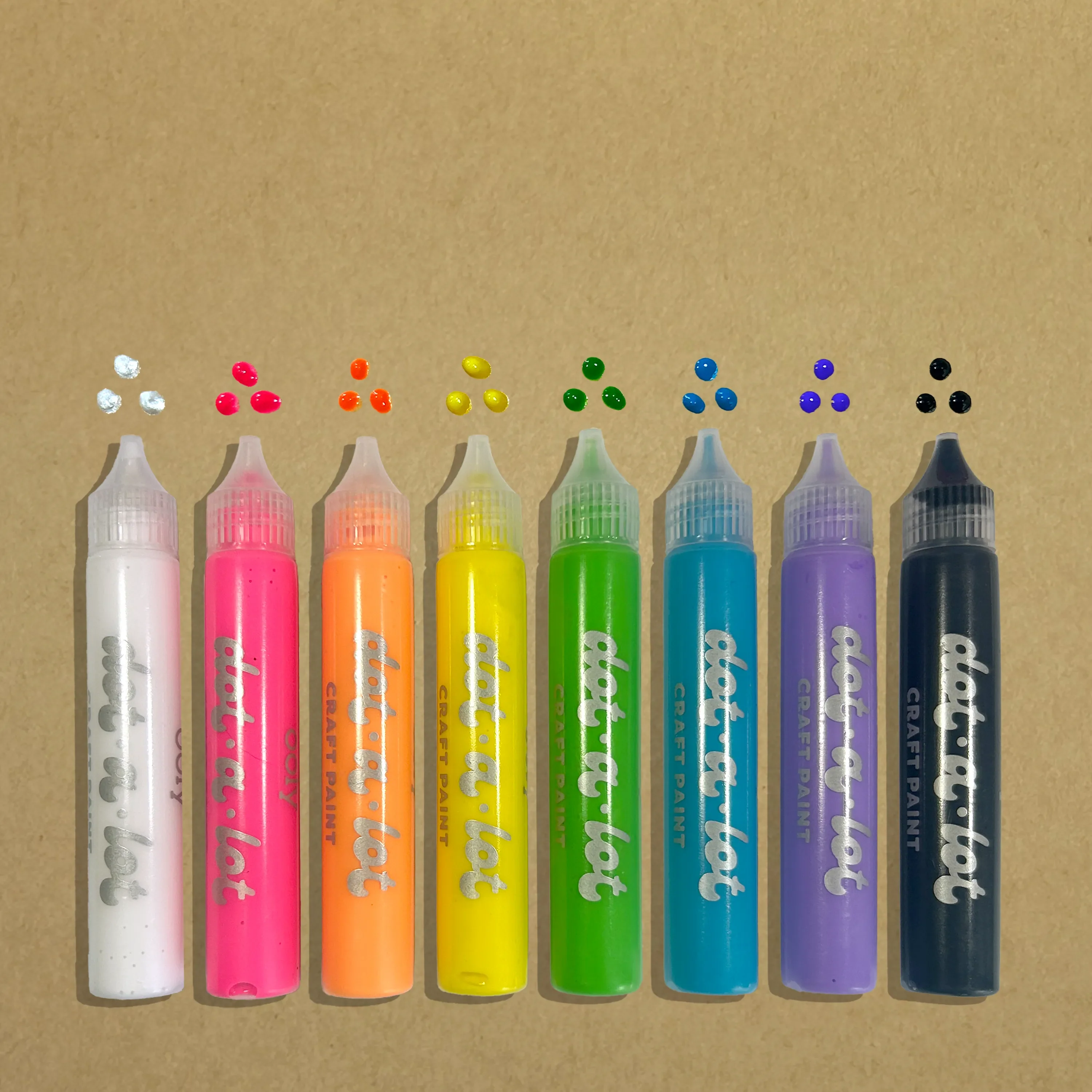 OOLY: Dot-A-Lot: Dimensional Craft Paint - Bright (Set of 8) - Image 4