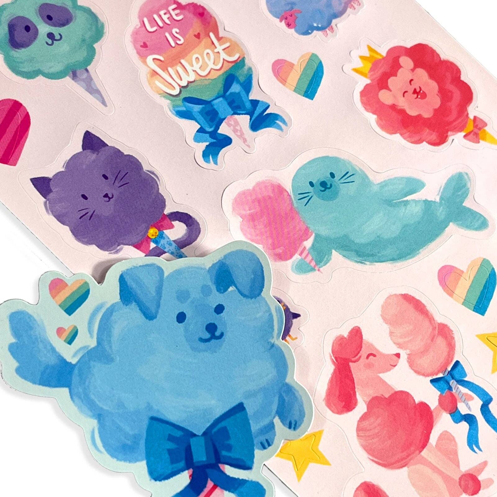 OOLY: Stickiville Stickers: Fluffy Cotton Candy - Scented(Paper) - Image 4
