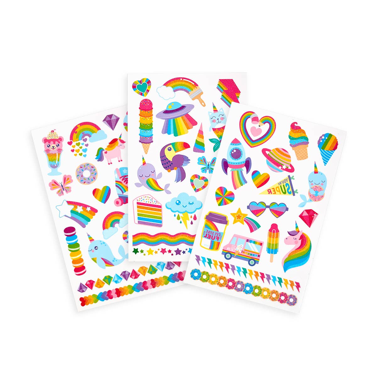 OOLY: Tattoo Palooza Temporary Glitter Tattoo: Over The Rainbow - Image 2