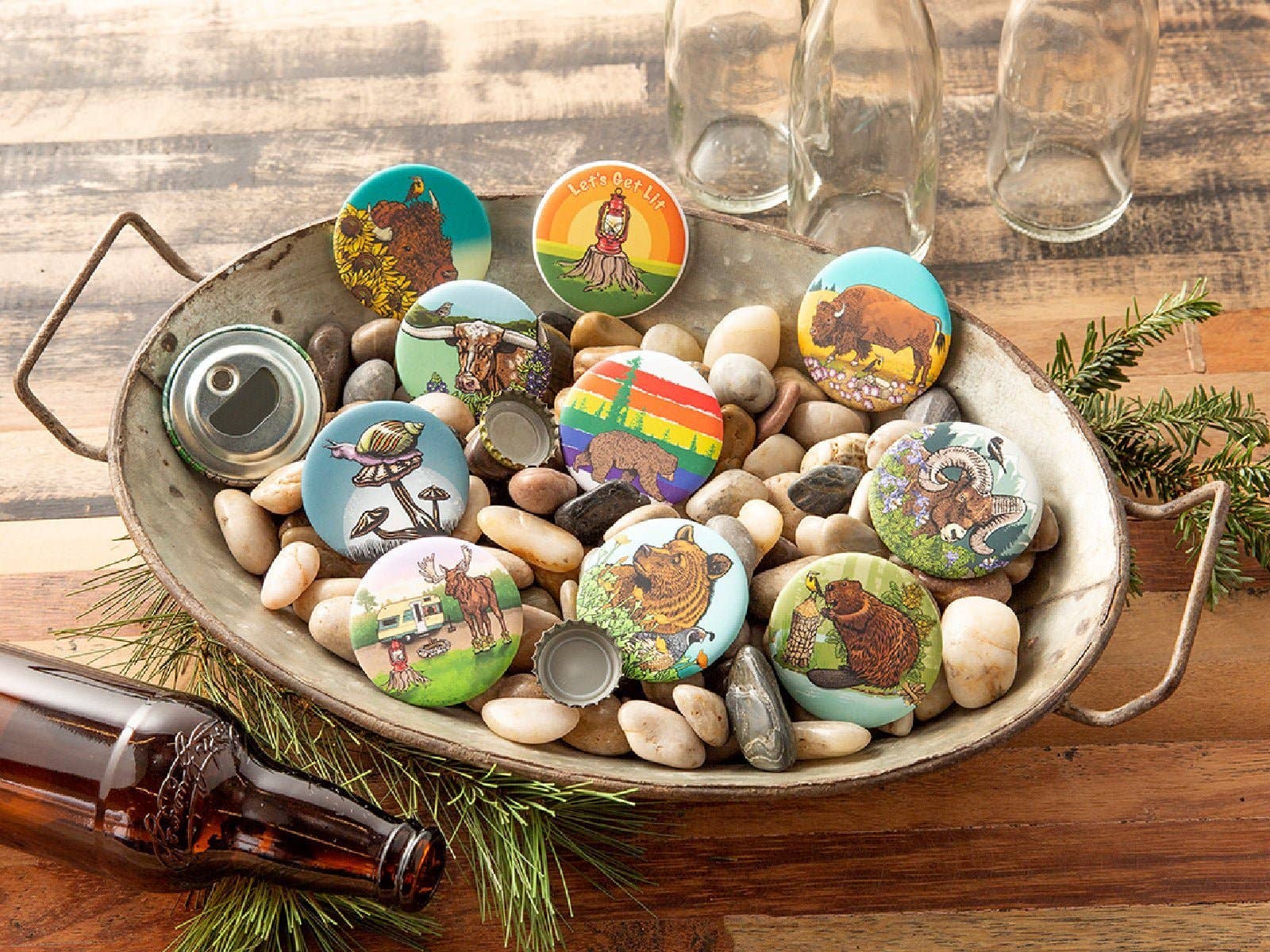Two Little Fruits: Magnets | Bottle Openers |  UFO Abducting Sasquatch - Image 3