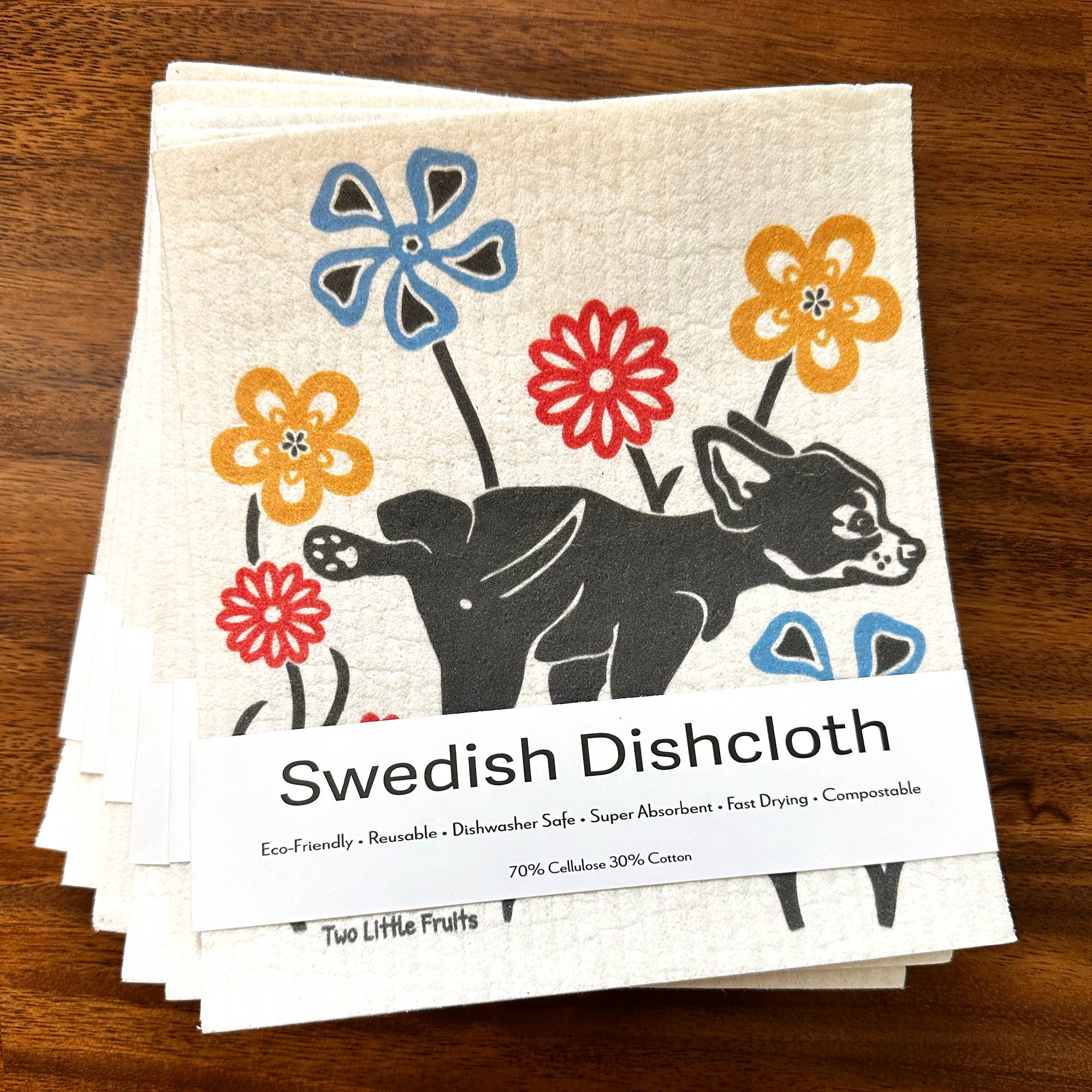 Two Little Fruits: Swedish Dishcloth - Funny Dog Dishcloth  – Reusable Swedish - Image 3