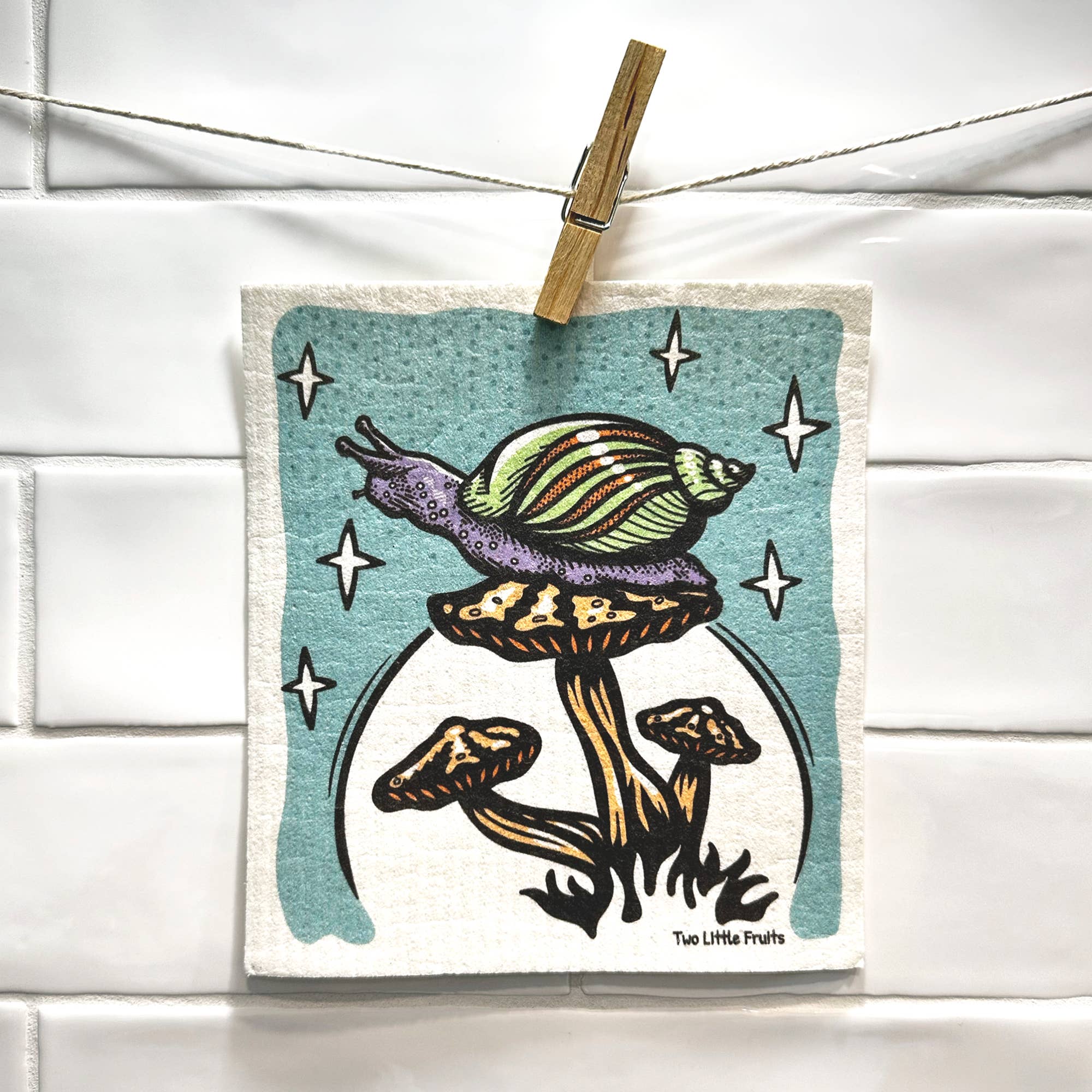 Two Little Fruits: Swedish Dishcloth - Garden Snail  – Reusable Swedish Sponge - Image 2