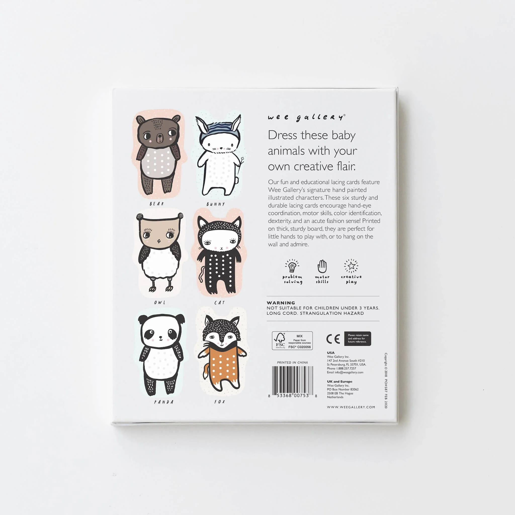Wee Gallery: Lacing Cards - Baby Animals - Image 6